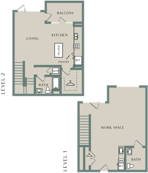 Floor plan for studio, 1 bath, 1520 sqft